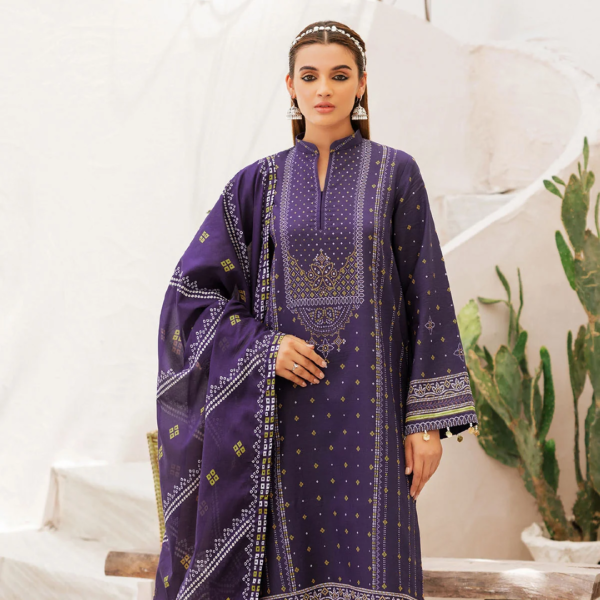 GulAhmed Printed Collection – Chunri CL 44524A (Purple)